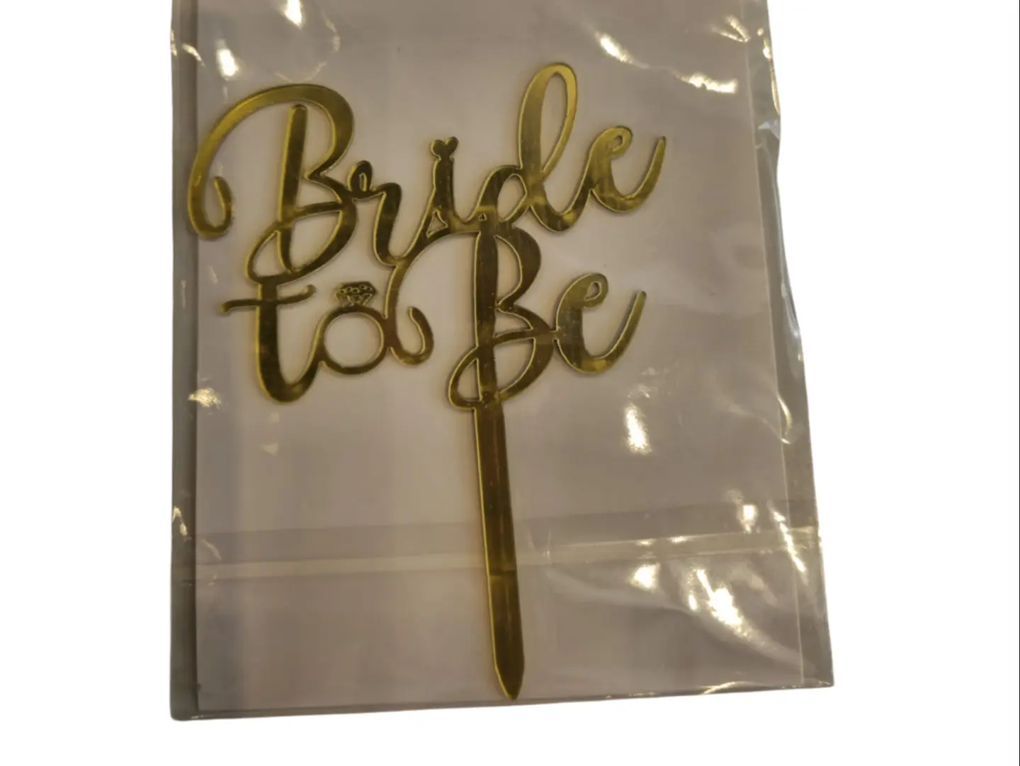 Bride To Be Gold Cake Topper