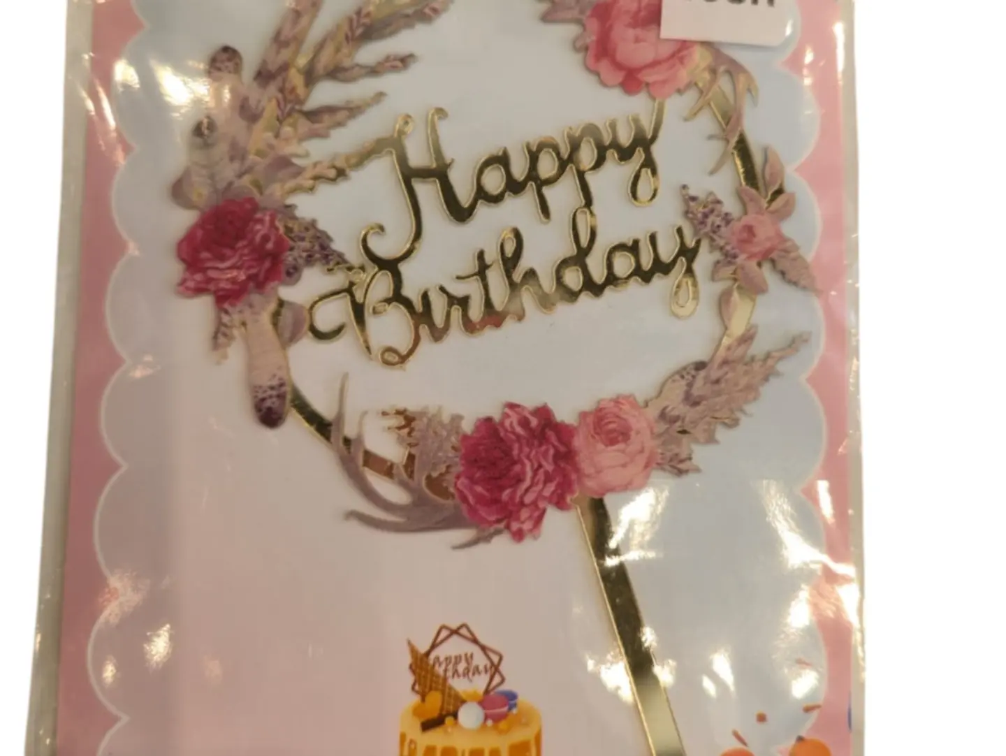 Happy Birthday Gold &Flowers
