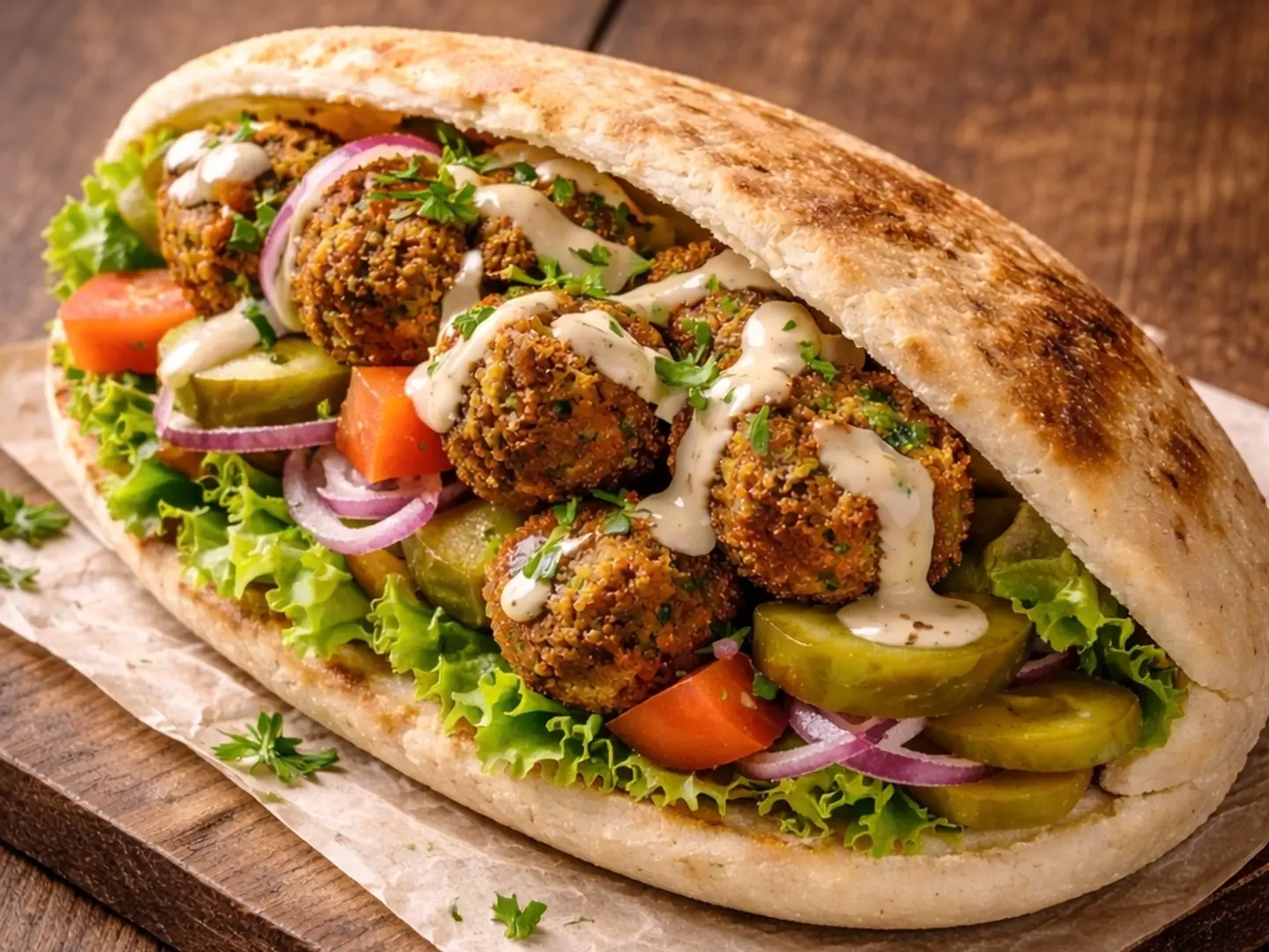 Sandwich Sadh (Fries With Falafel )