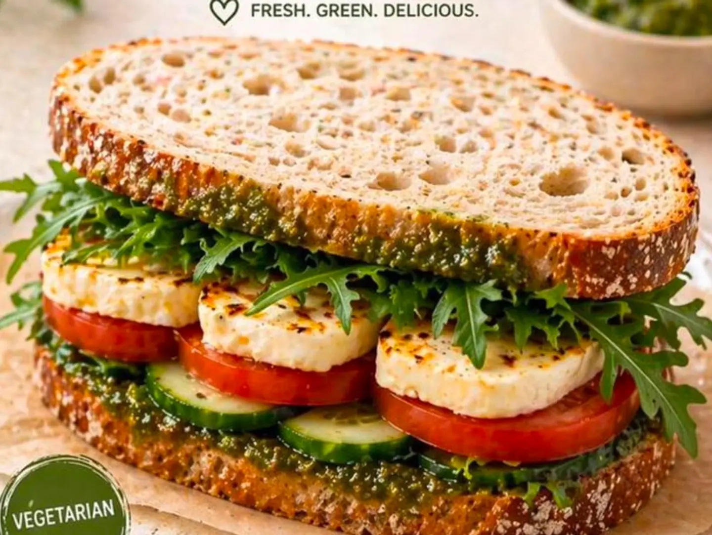Pesto Halloumi Sandwich