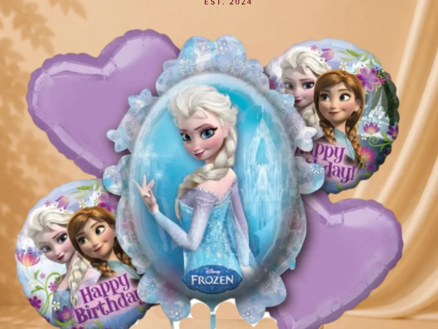 Frozen Helium Balloon Bouquet 5 Pieces