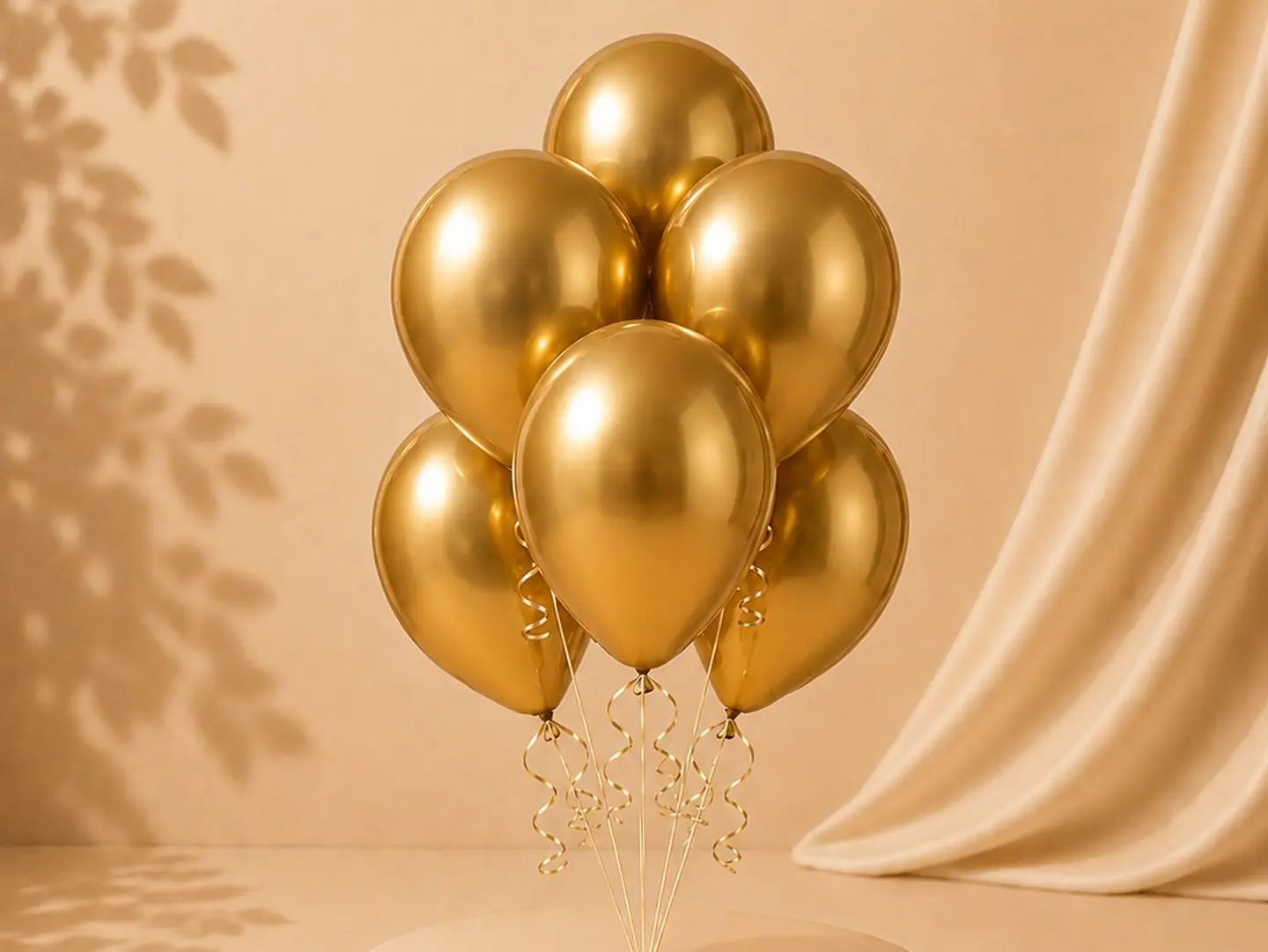 Golden Helium Balloon 5 Piece