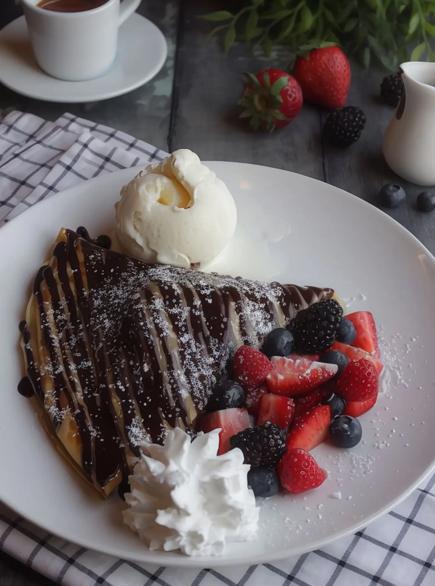 Wanda's Royal Ice Cream And Fresh Fruits Crepe