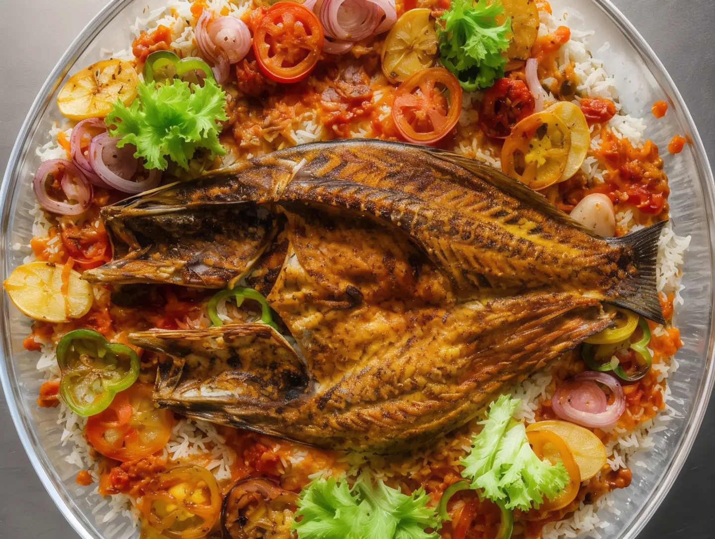 Oven Baked Aroos Fish With White Rice