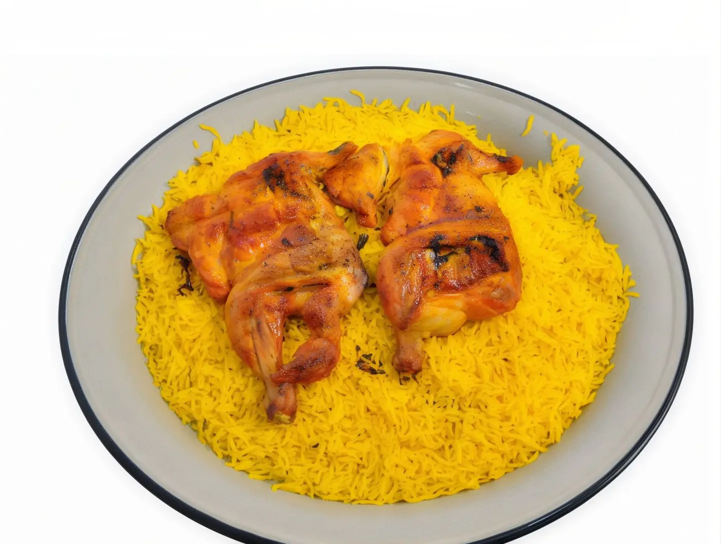 Whole Charcoal Grilled Chicken With Rice