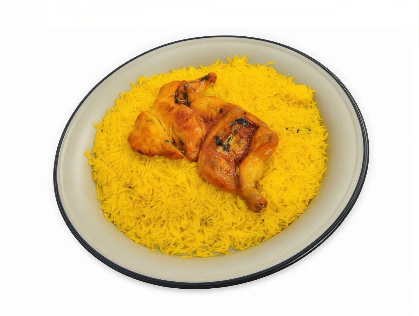 Half Charcoal Grilled Chicken With Rice