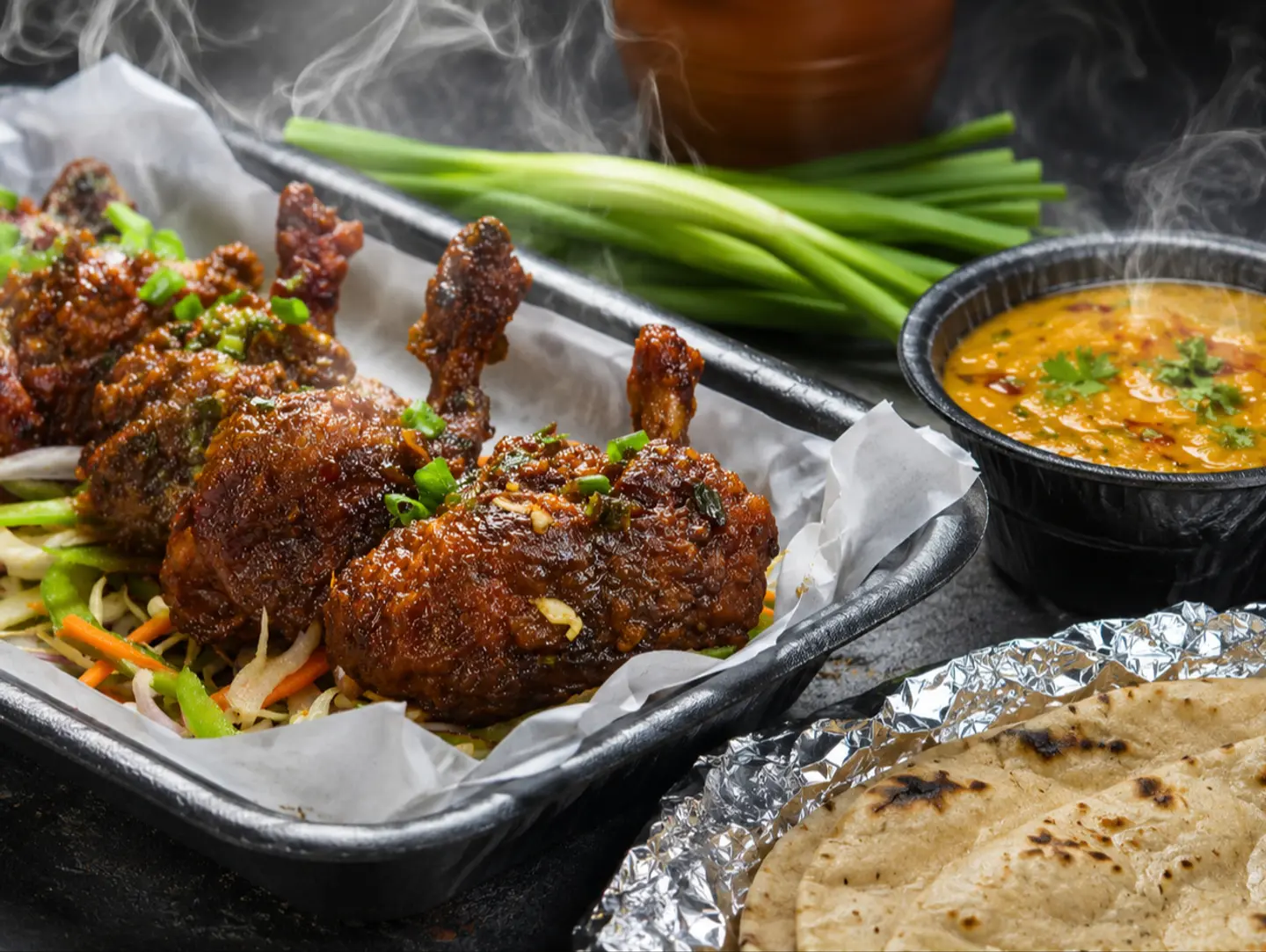 Drums Manchurian (3 Pieces) With Rumali Chapati & Dal