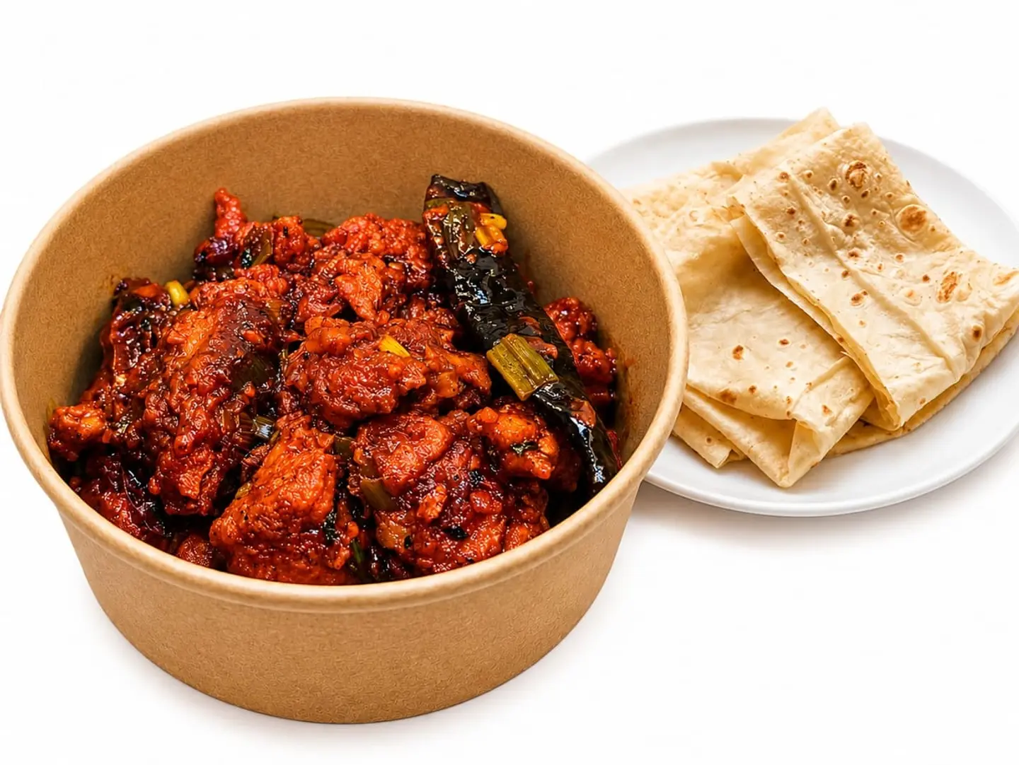 Schezwan Chicken Feast With 2 Chapati Rumali Roti
