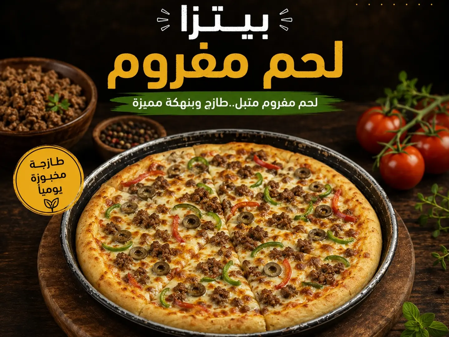 بيتزا دجاج مفروم - صغير
