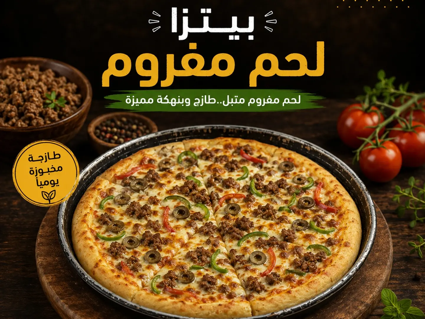 بيتزا لحم مفروم - صغير
