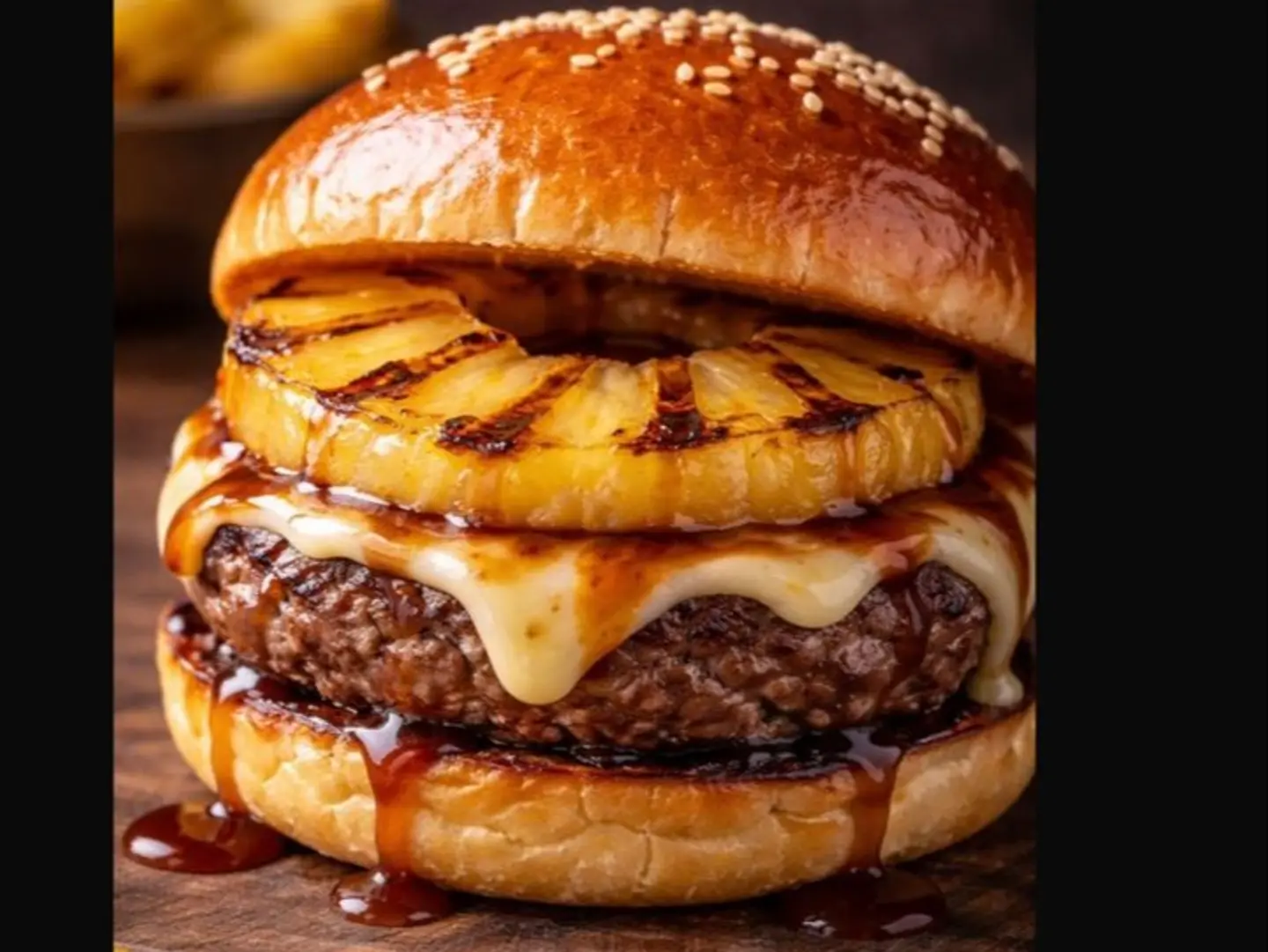 Grilled Pineapple Beef Burger