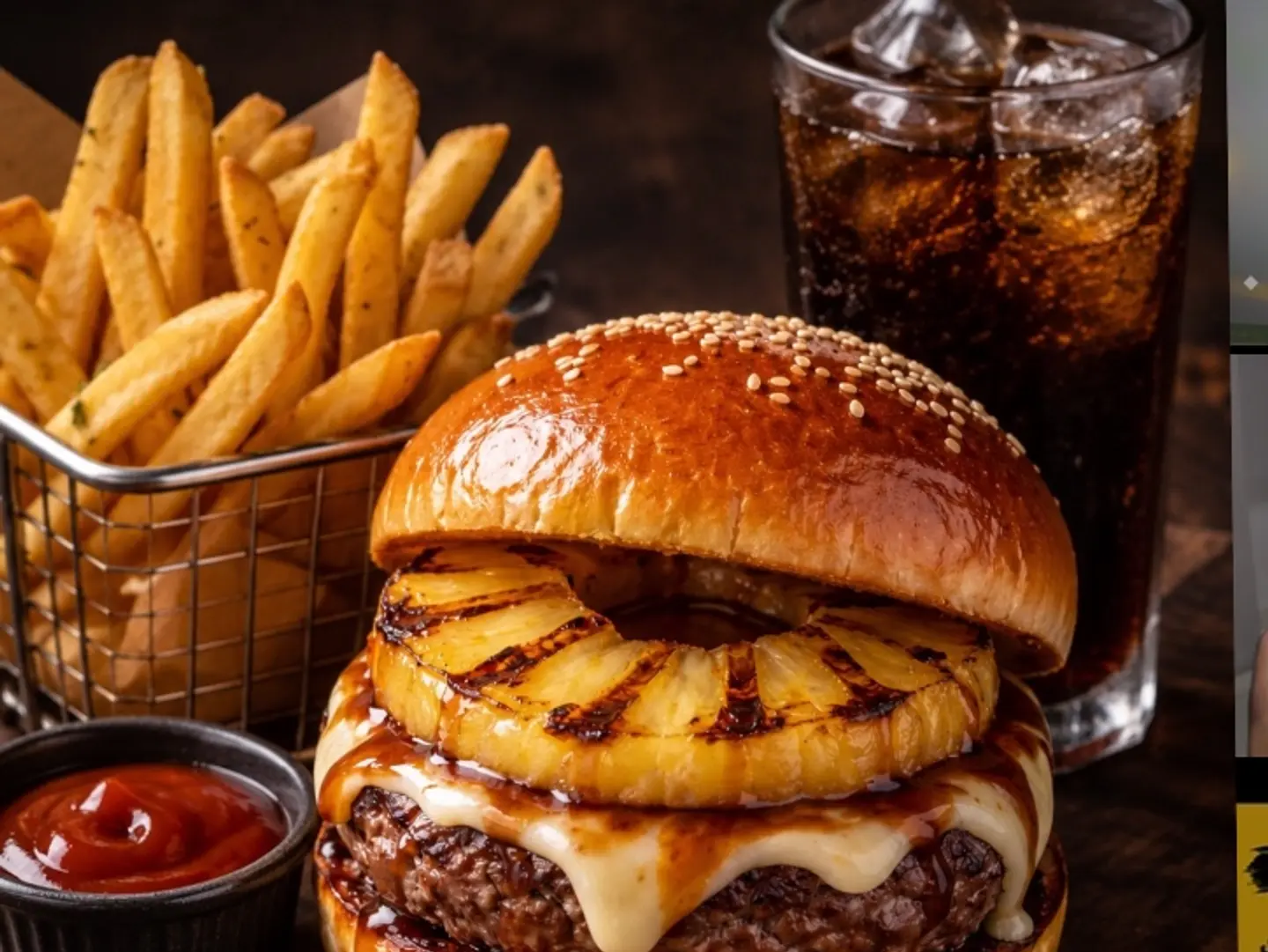 Pineapple Beef Burger Meal