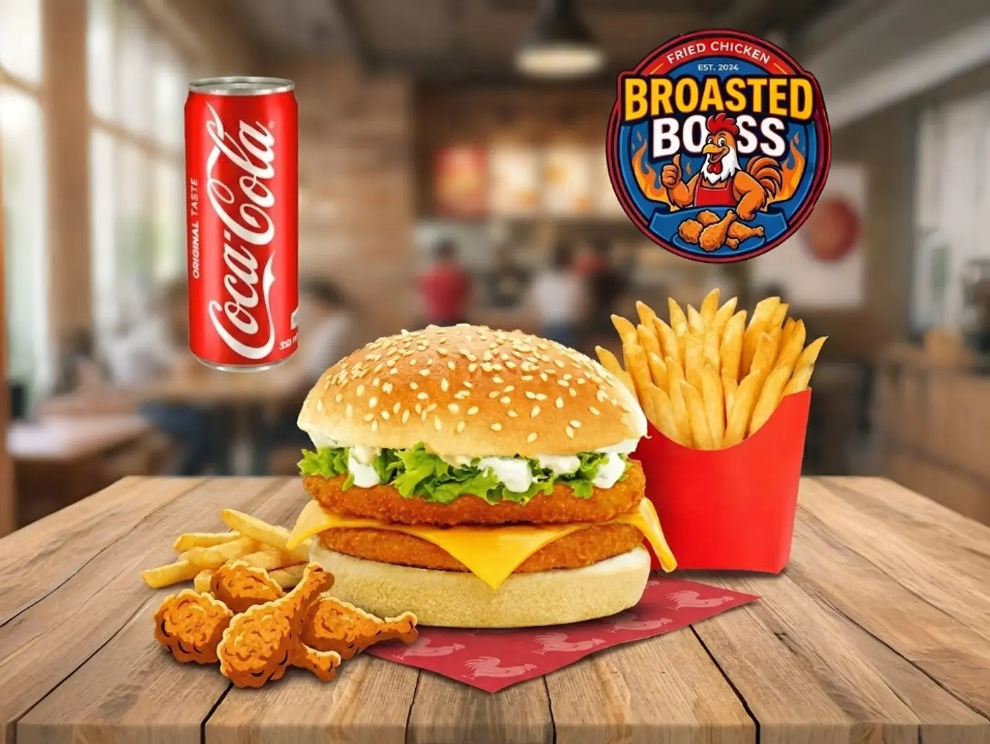 Chicken Burger Meal - Single Chicken Pattie