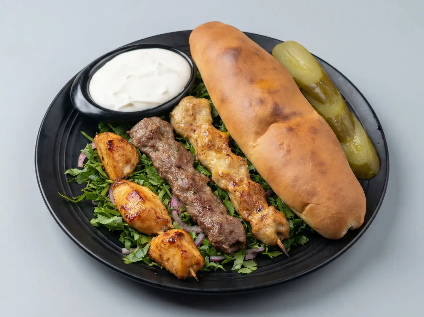 فطيرة شيش طاووق باللبنة بالعجين (بالفرن)