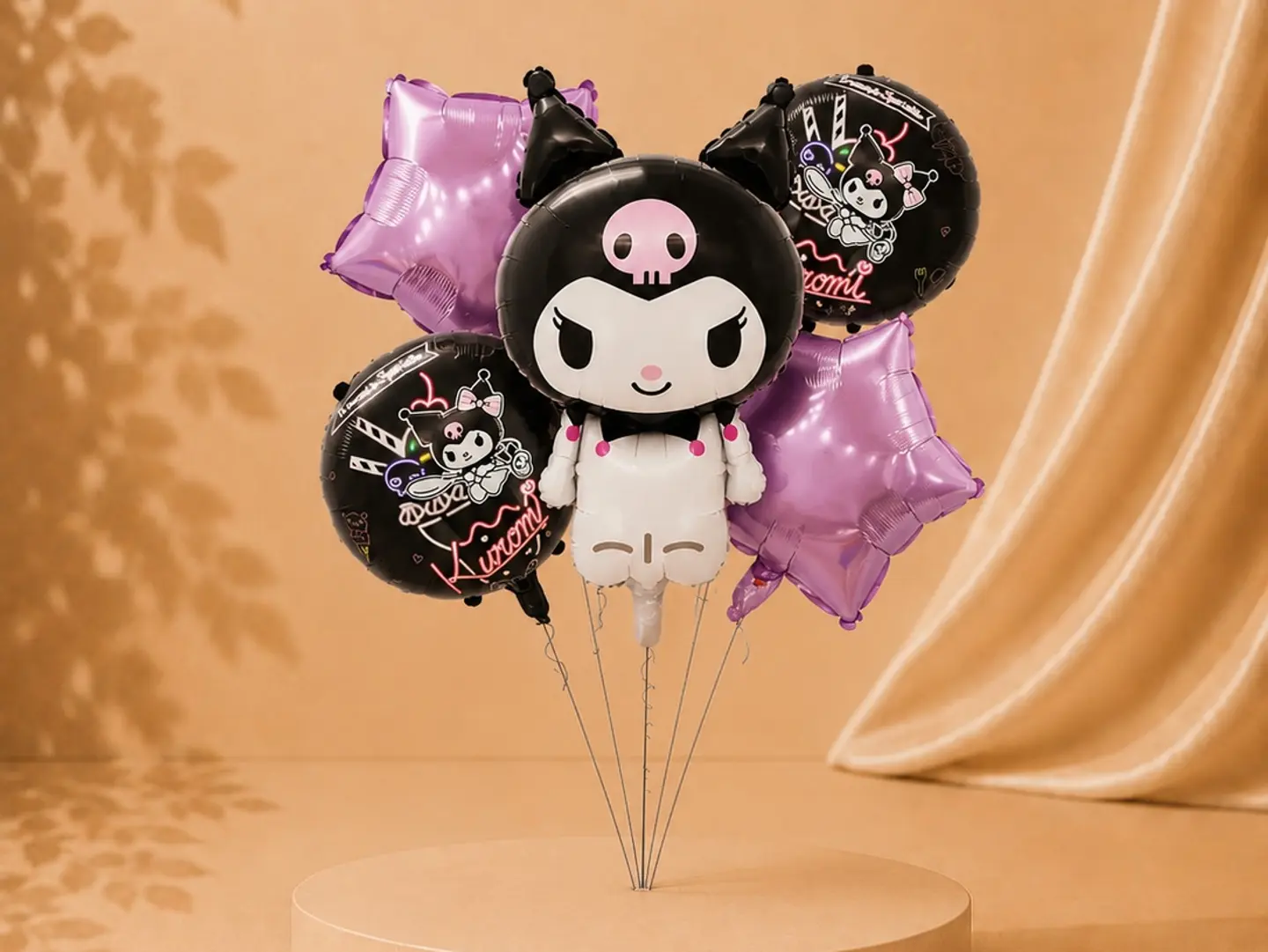 Kuromi Helium Balloon Bouquet 5 Pieces