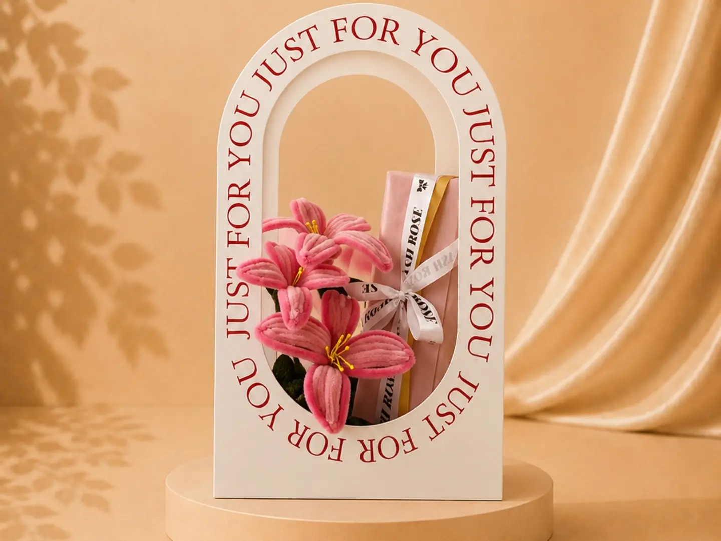 Luxury Pink Rose Box With Women's Perfume