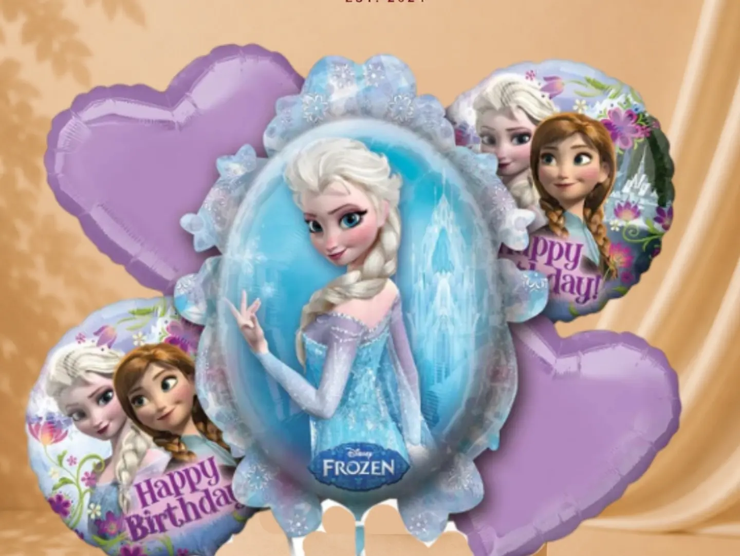Frozen Helium Balloon Bouquet 5 Pieces