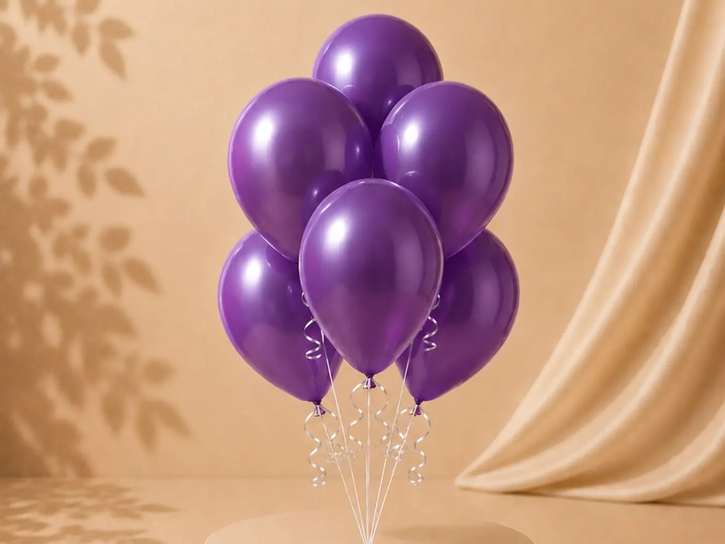 5 Purple Helium Balloons