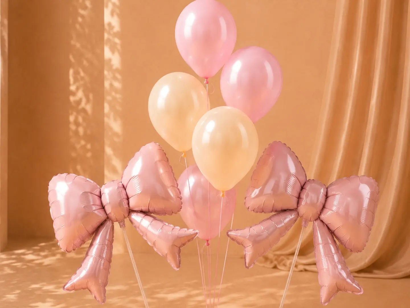 Bow Balloon With 5 Helium Balloons