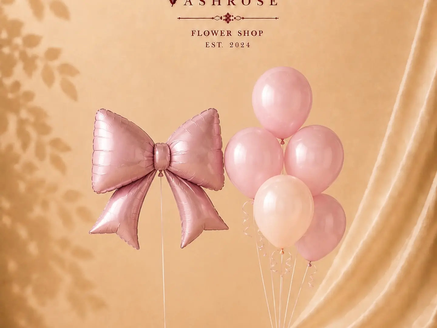 Bow Balloon With 5 Helium Balloons