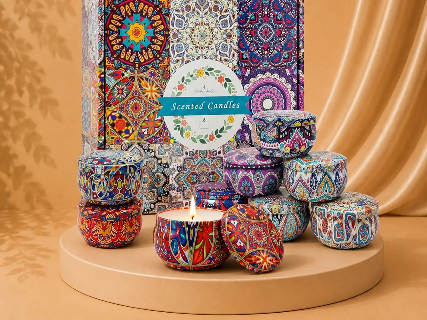 مجموعة شموع عطرية فاخرة (9 حبات)