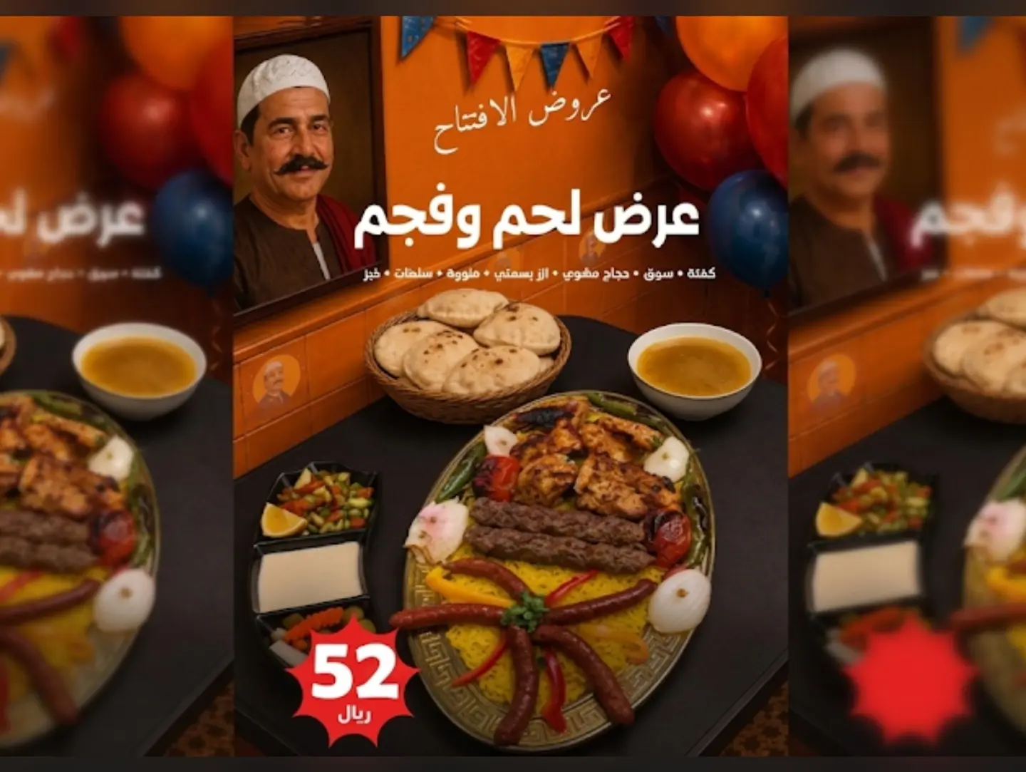 عرض لحم وفحم
