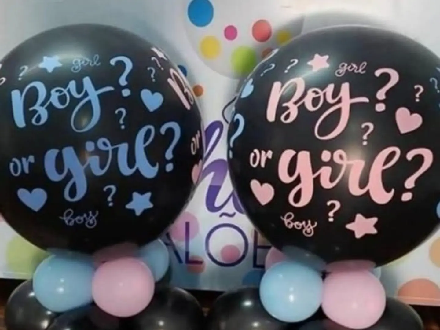 Luxury Gender Reveal Balloon With Blue And Pink Balloons