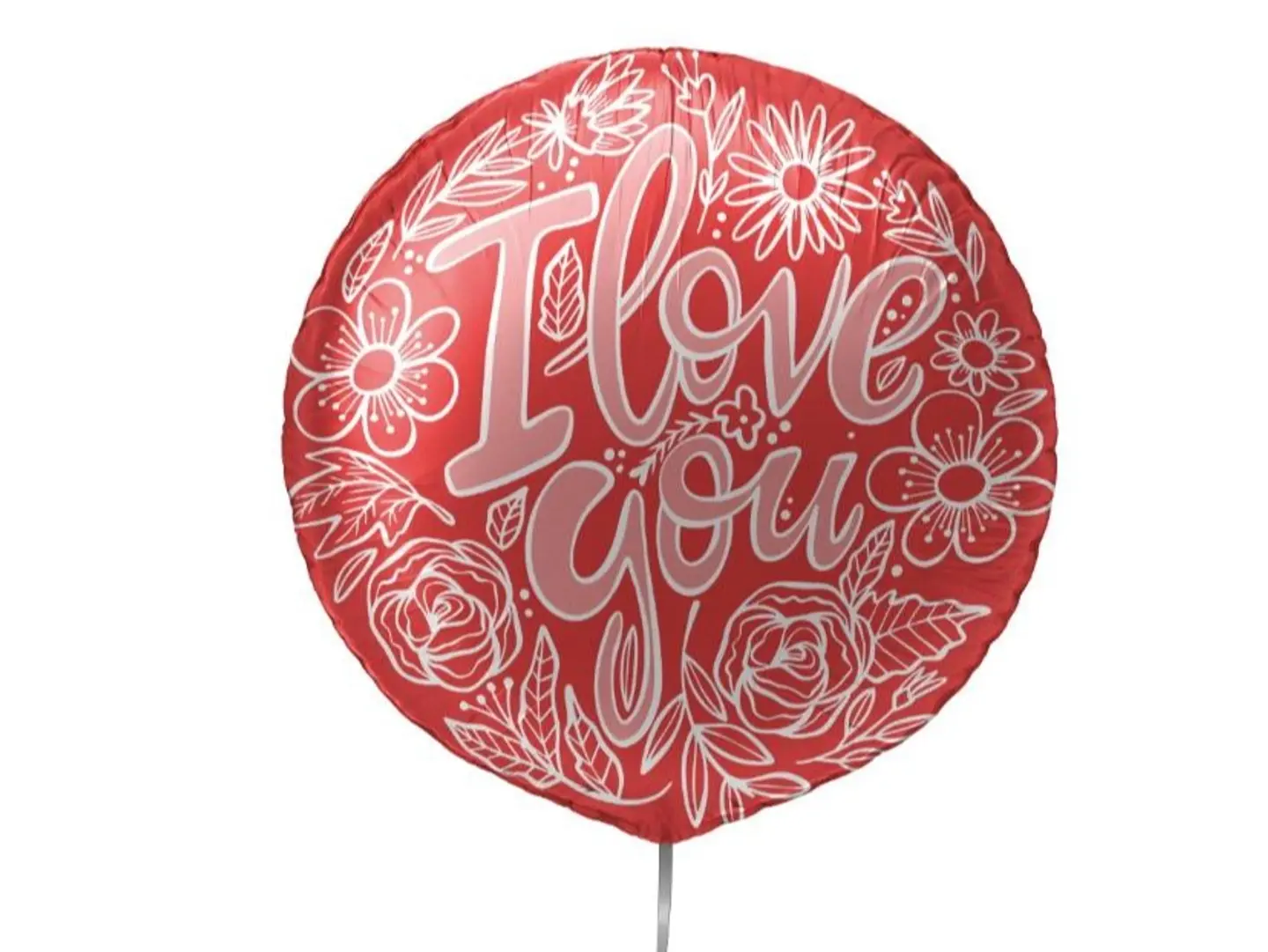 Romantic Balloon With White Floral Patterns