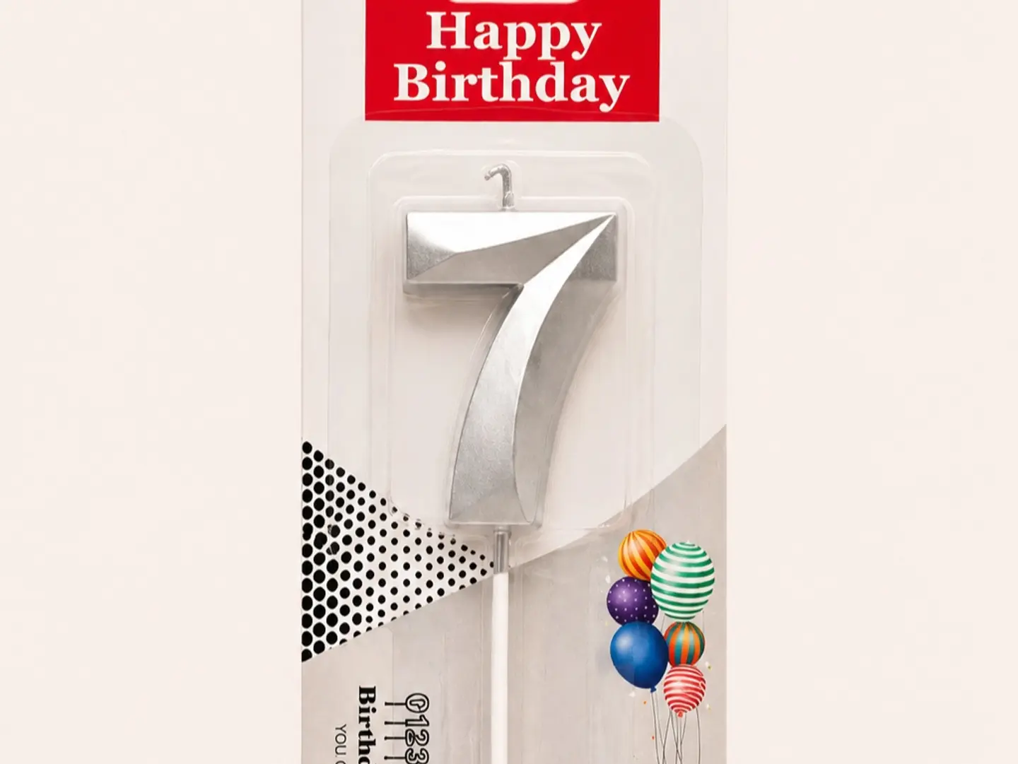 Silver Number 7 Birthday Candle
