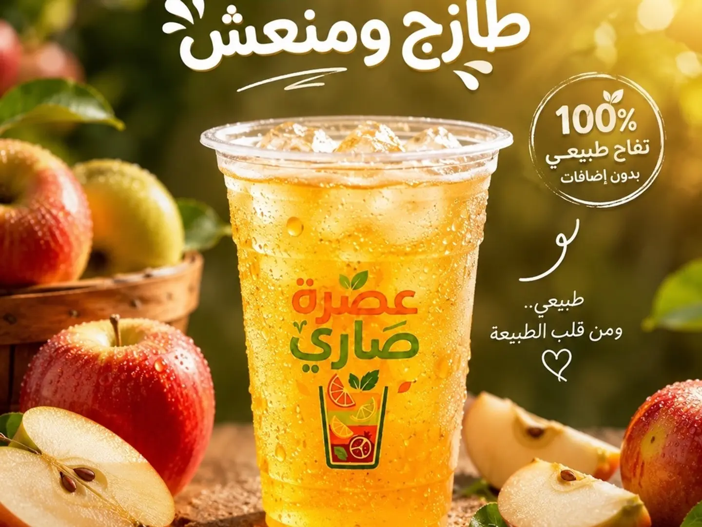 عصير تفاح - كوب صغير