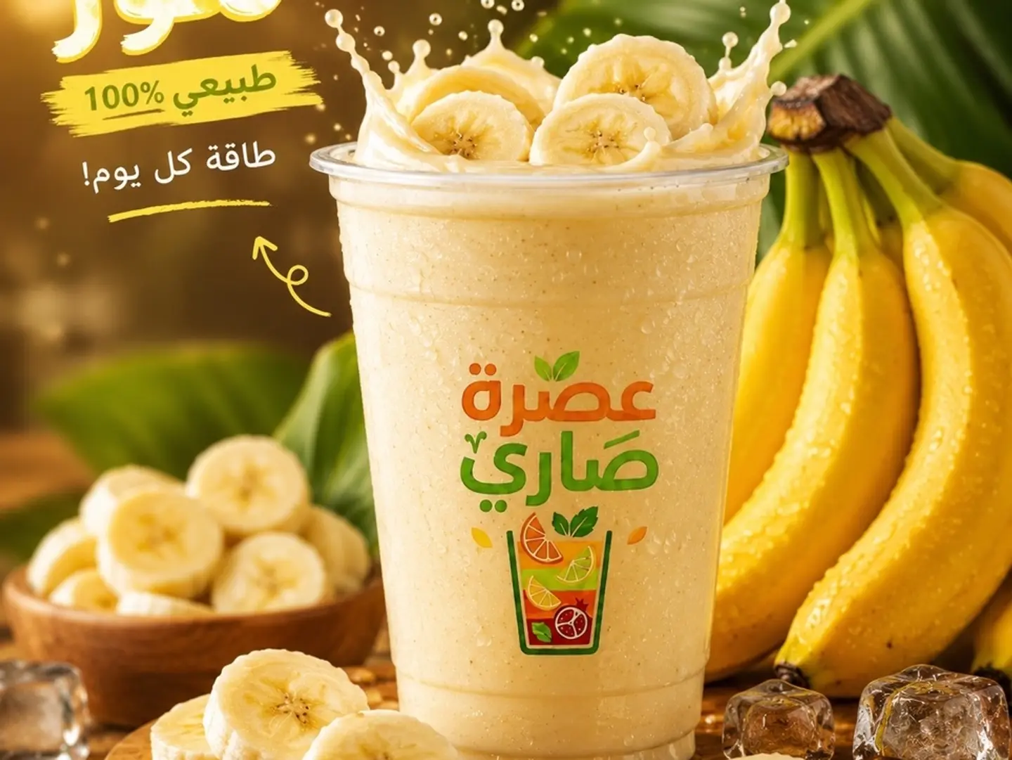 عصير موز - كوب صغير
