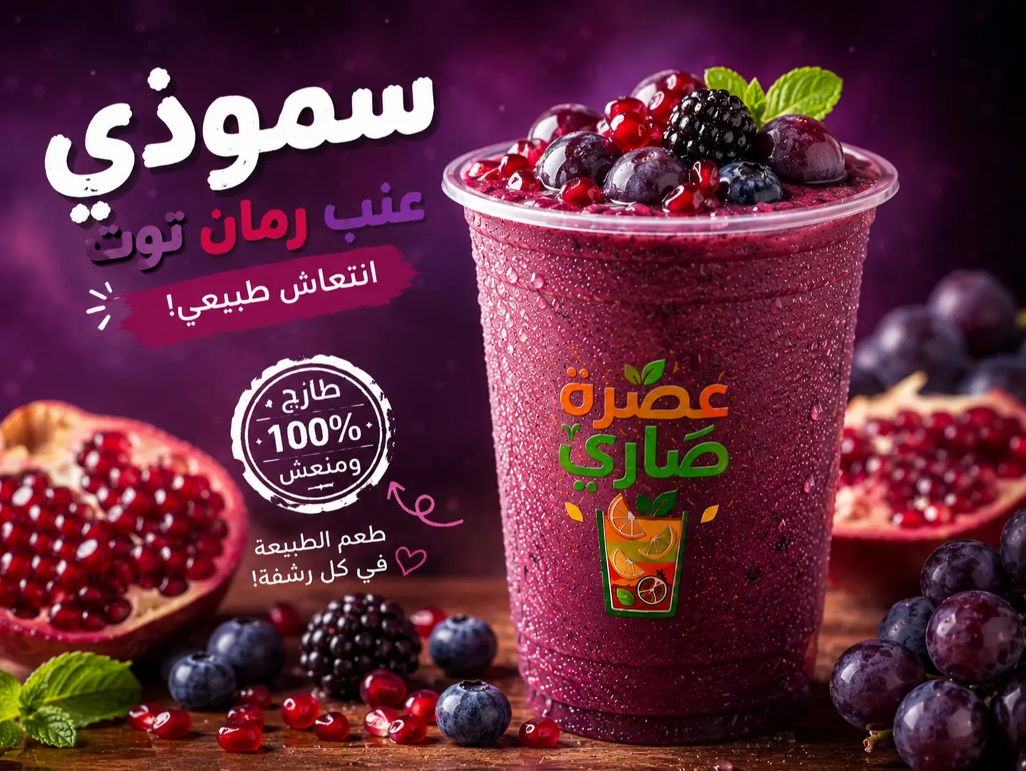 عنب رمان وتوت - كوب صغير