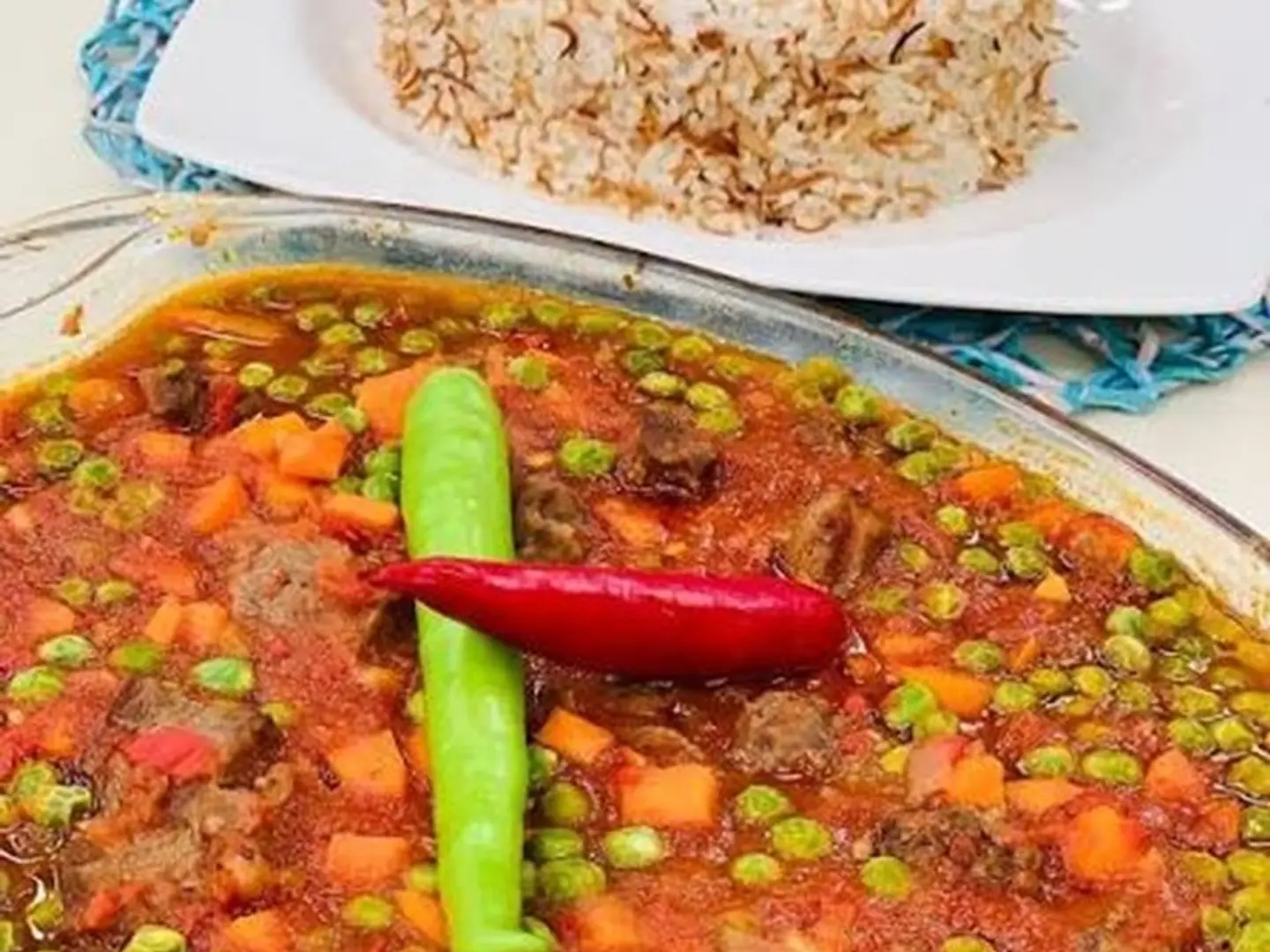 Meat With Vegetables   Rice   Soup