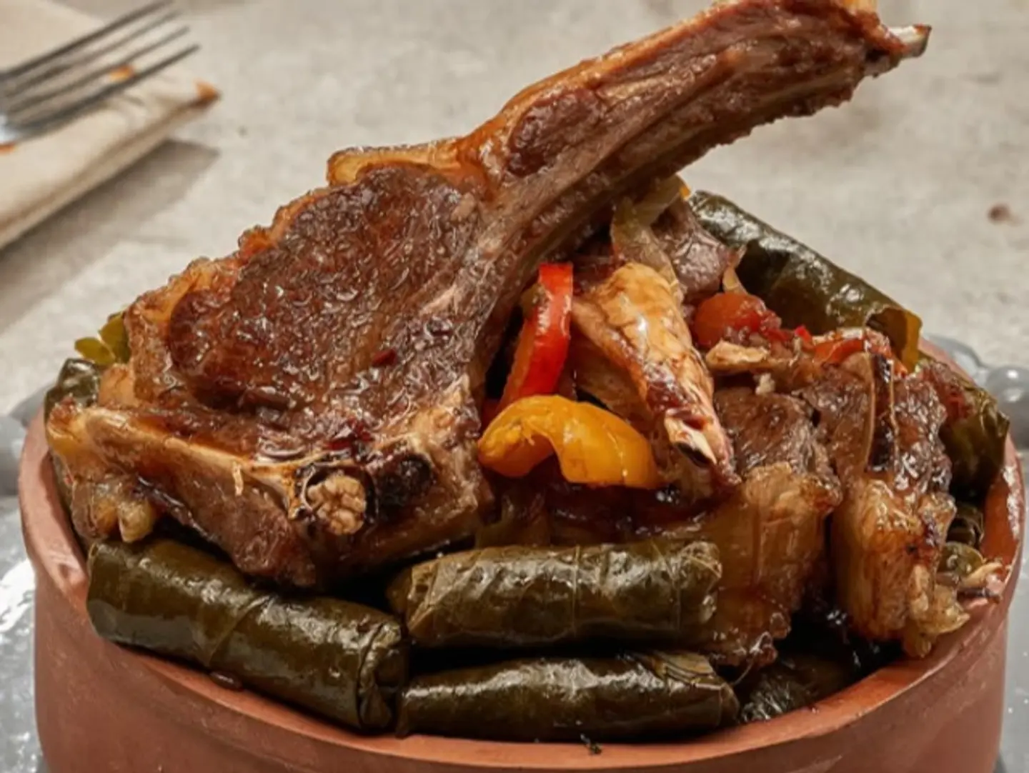 Grape Leaves Tajine With Ribs