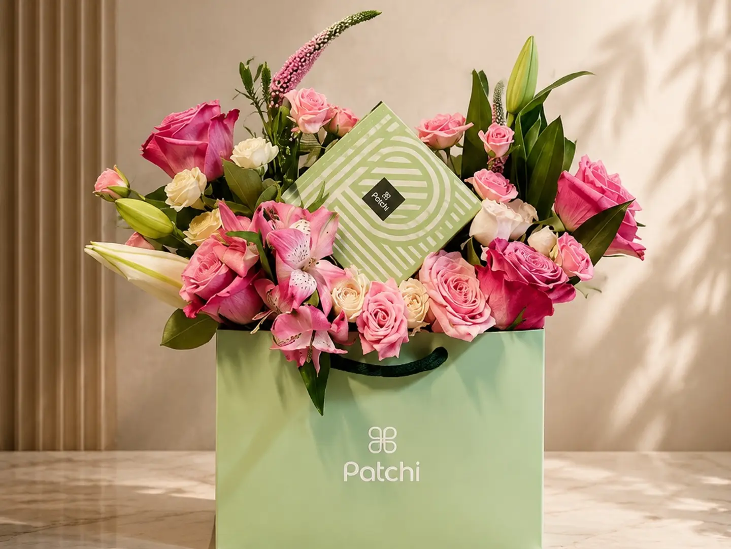 Box Quarter Kilo Of Chocolate Patchi With Roses