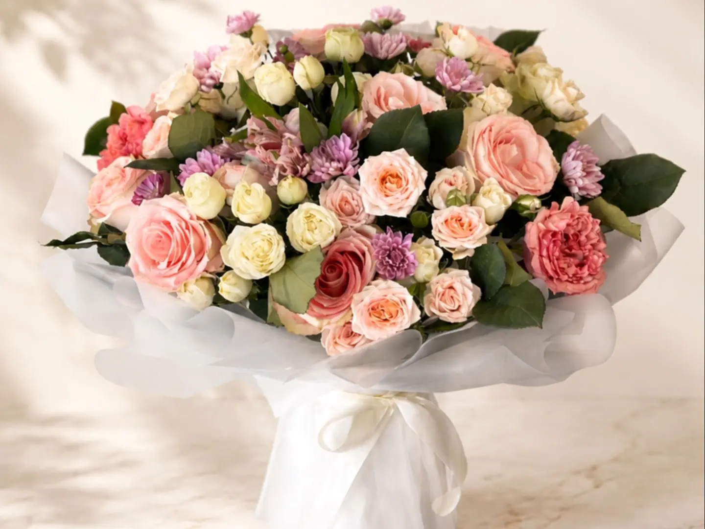 A Bouquet Of A Variety Of Roses