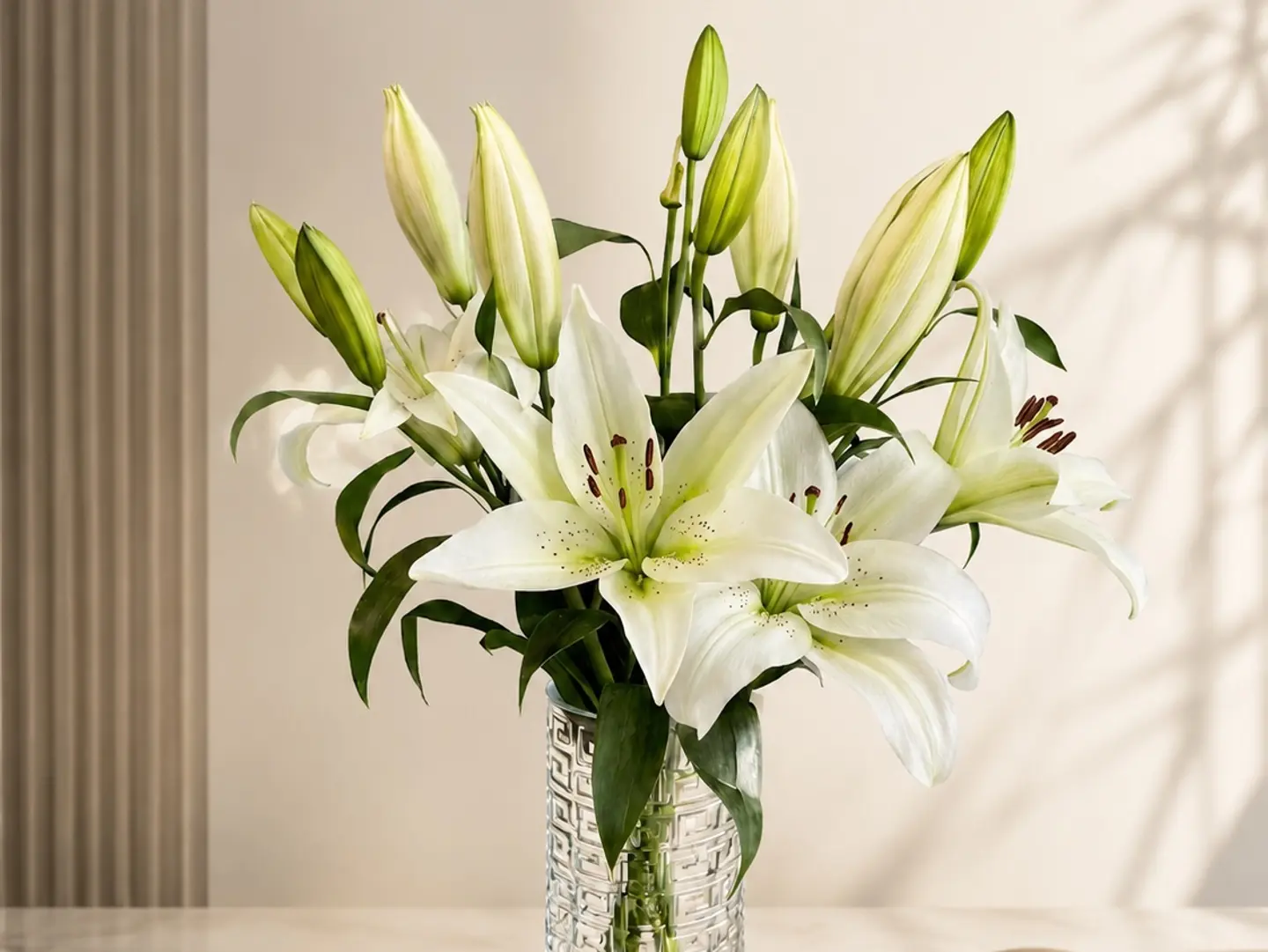 White Casablanca Vase
