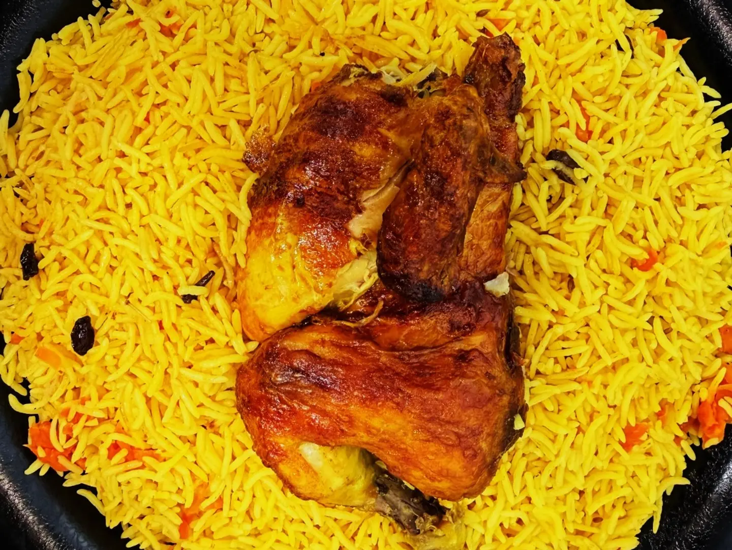دجاج مشوي مع الأرز - ربع دجاجة