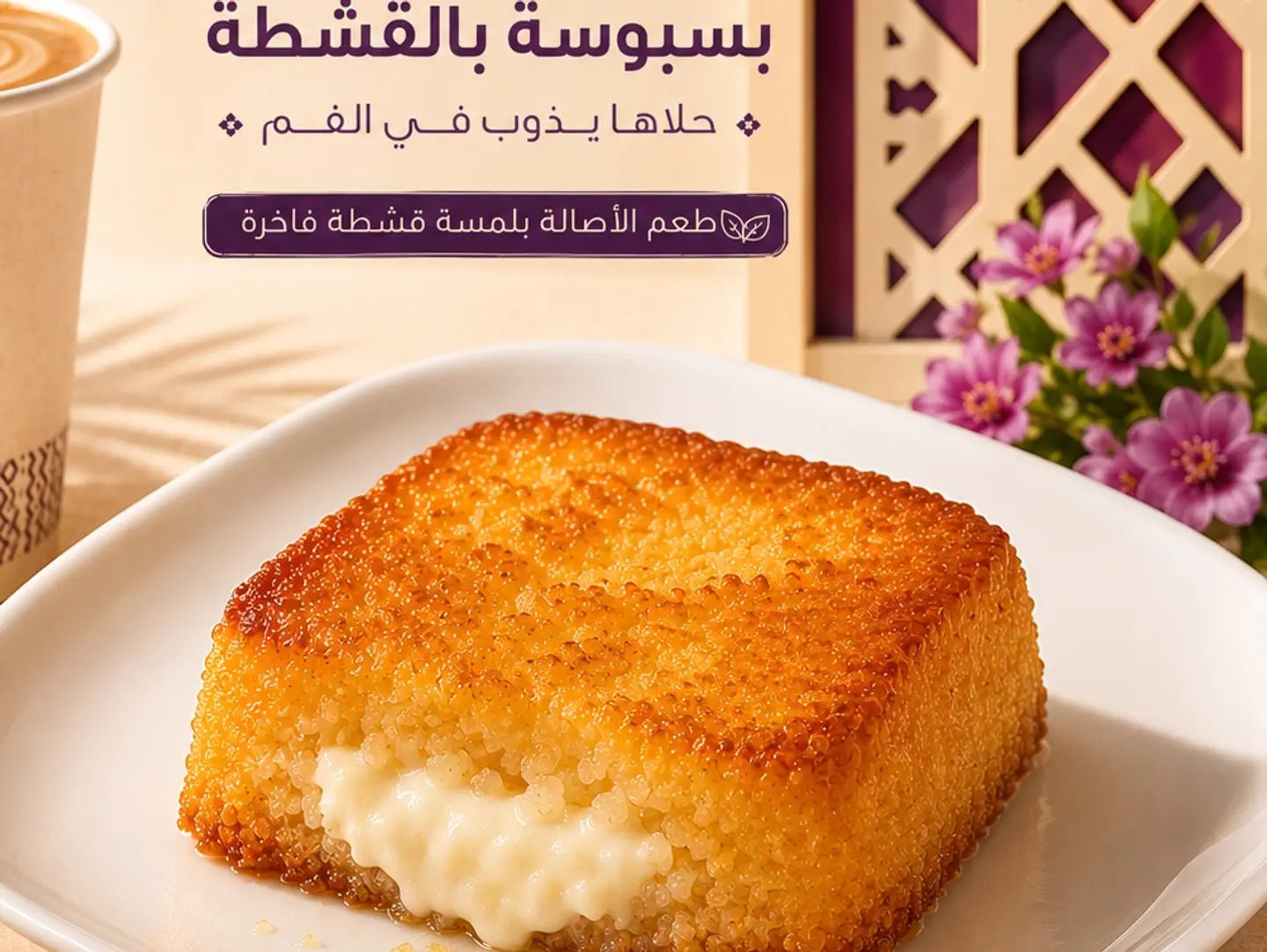 بسبوسة بالقشطة
