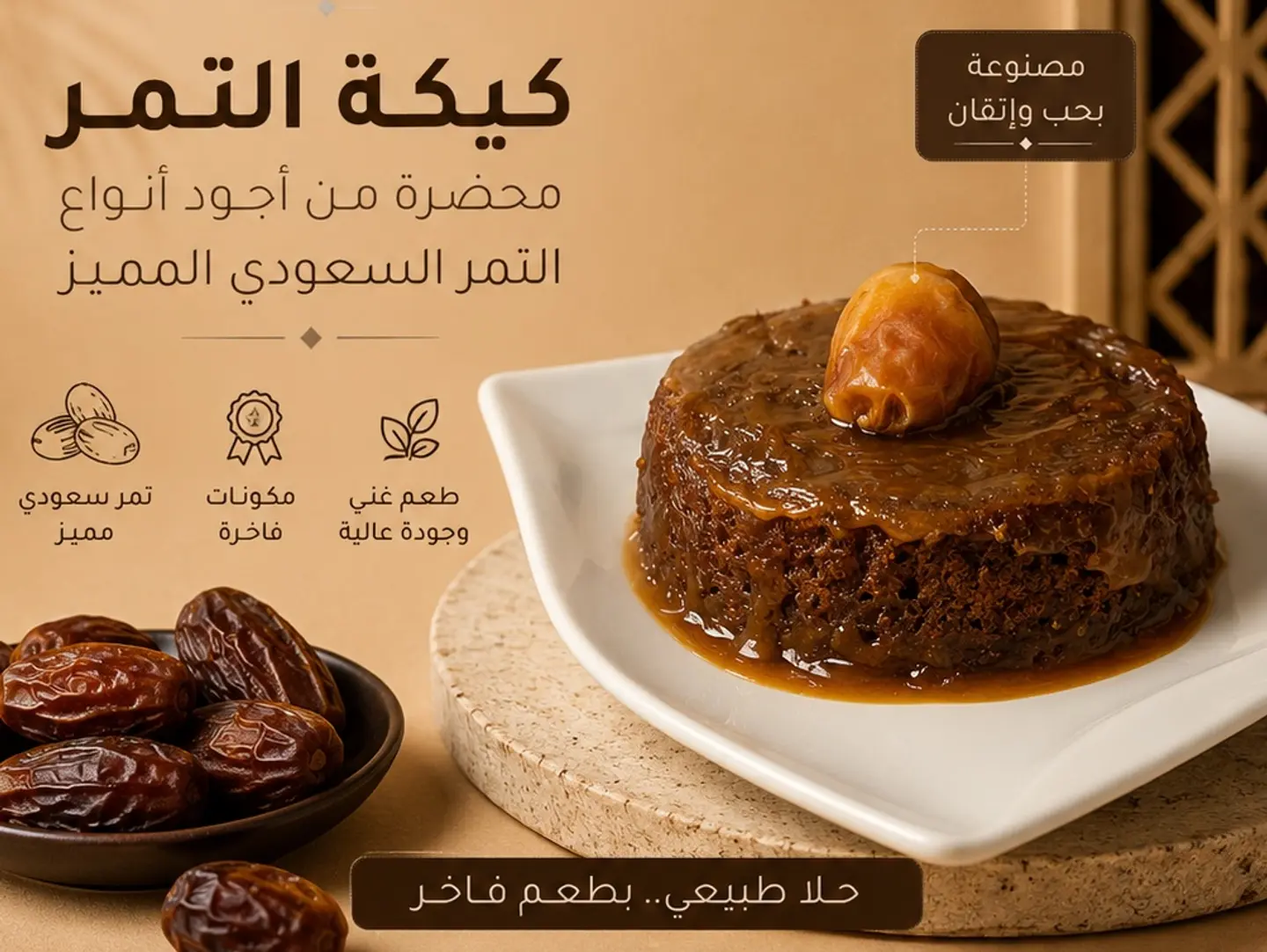 Dates Cake With Ice Cream