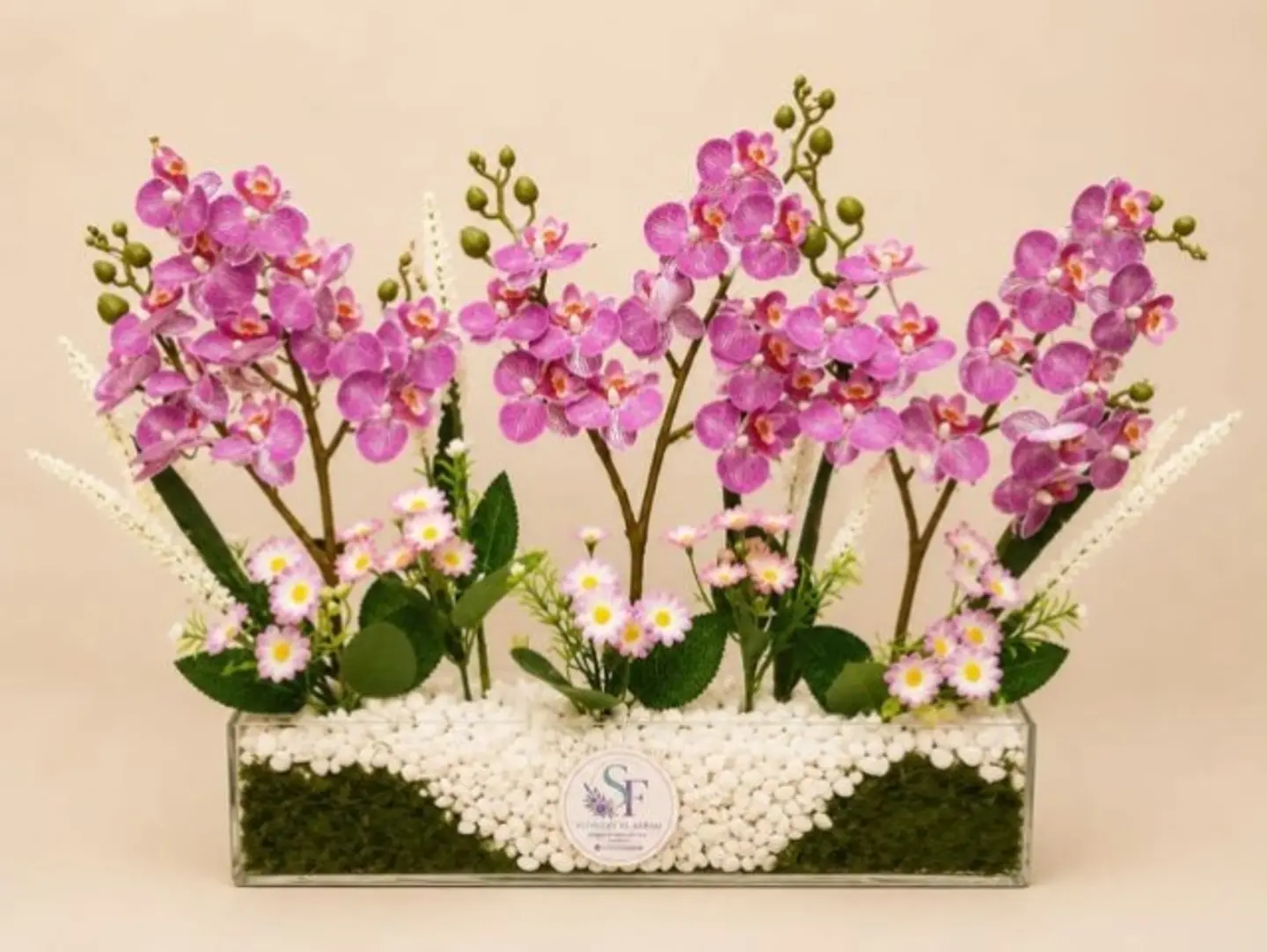 Artificial Orchid And Jasmine Flower Bouquet