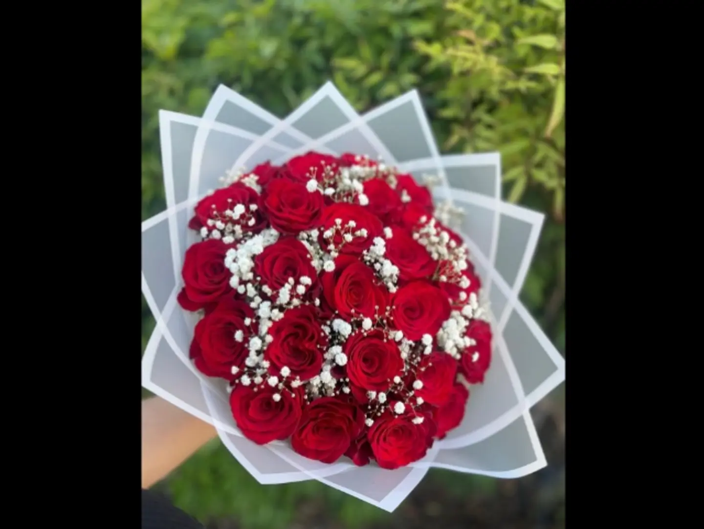 A Bouquet Of 24 Roses, White Packaging