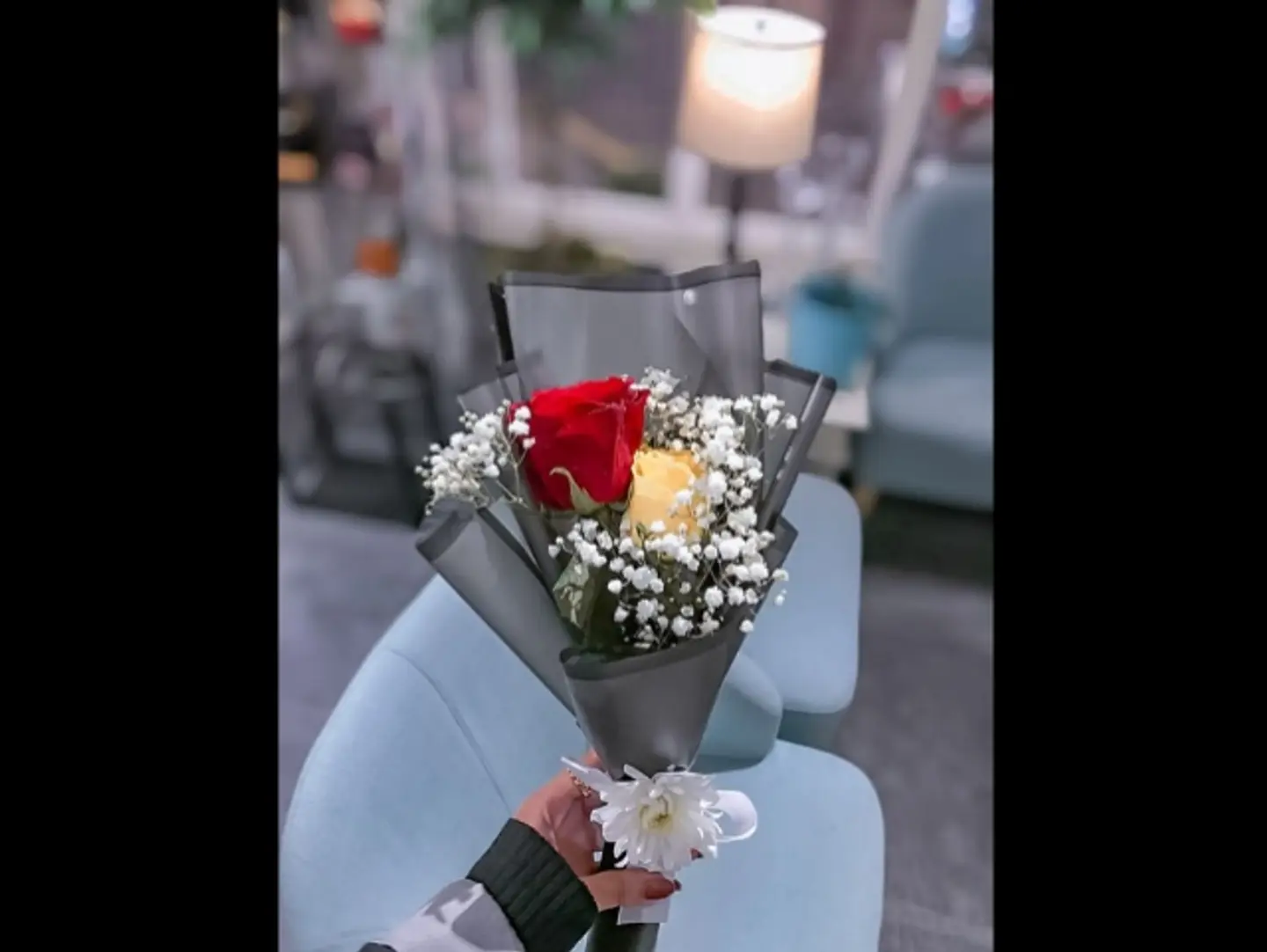 A Bouquet Of White And Yellow Roses From Me