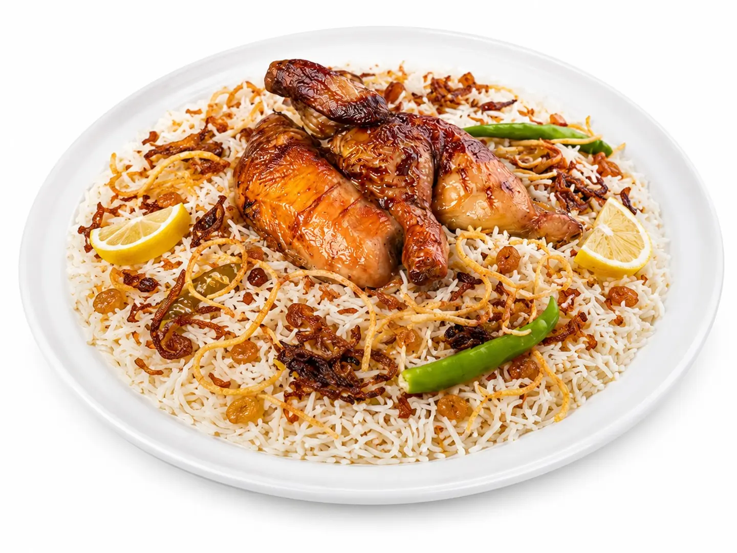 نصف شواية مع أرز بيشاور