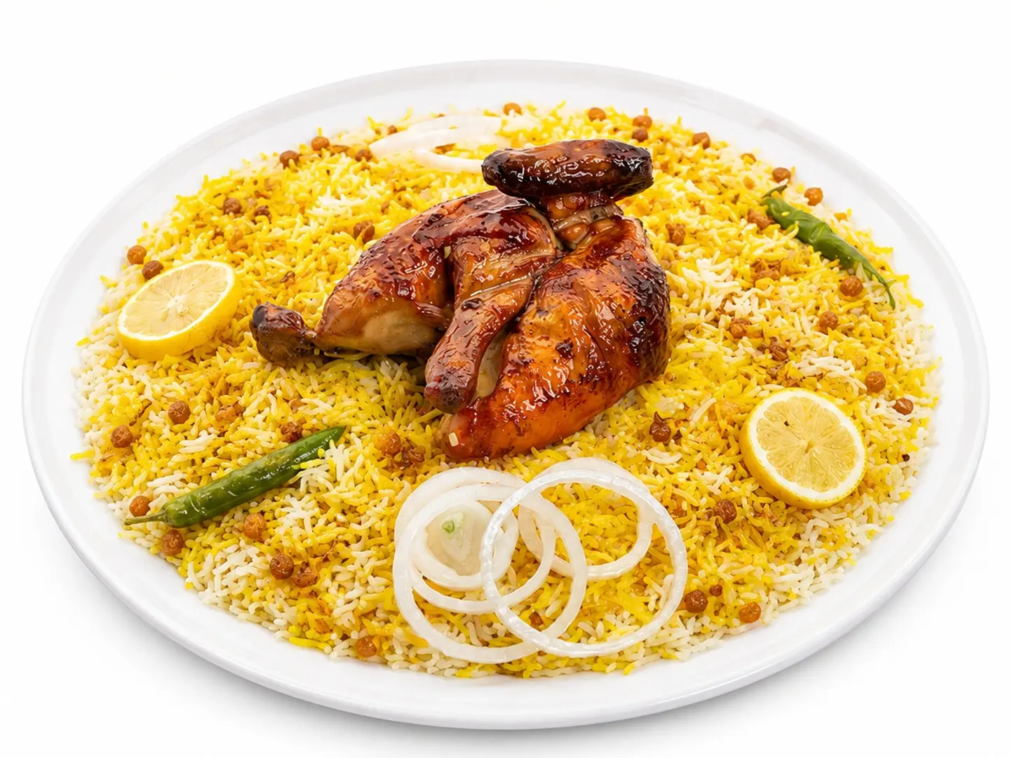 نصف شواية مع أرز شعبي