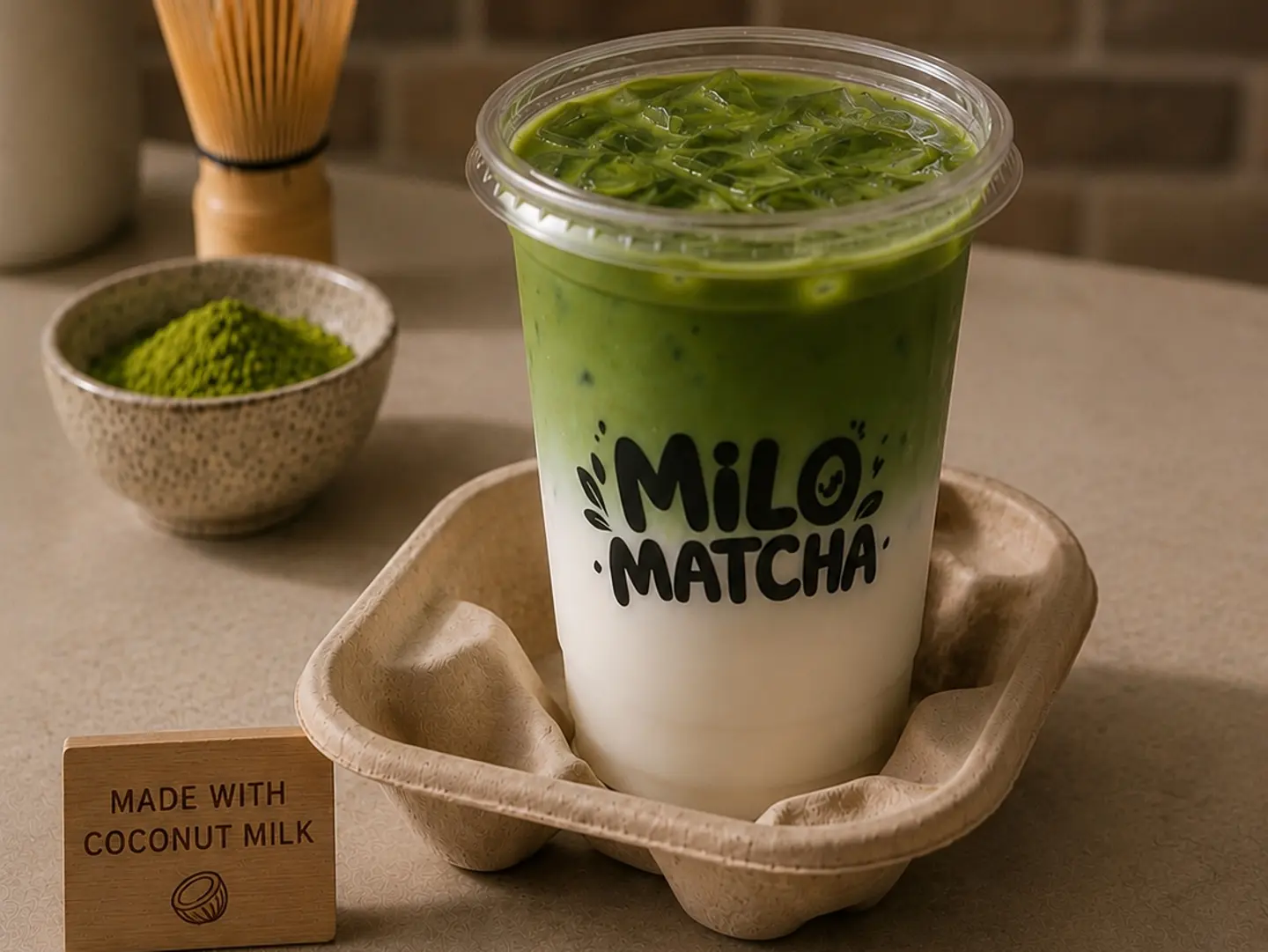 Matcha With Coconut Milk And Vanilla Flavor