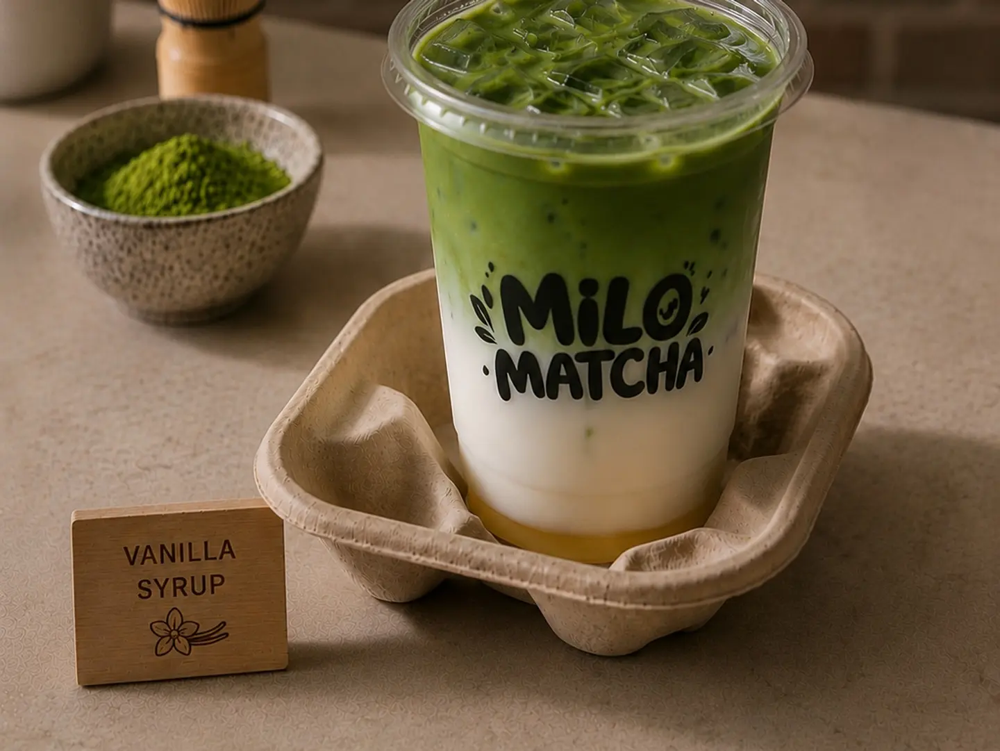 Iced Matcha With Vanilla Flavor