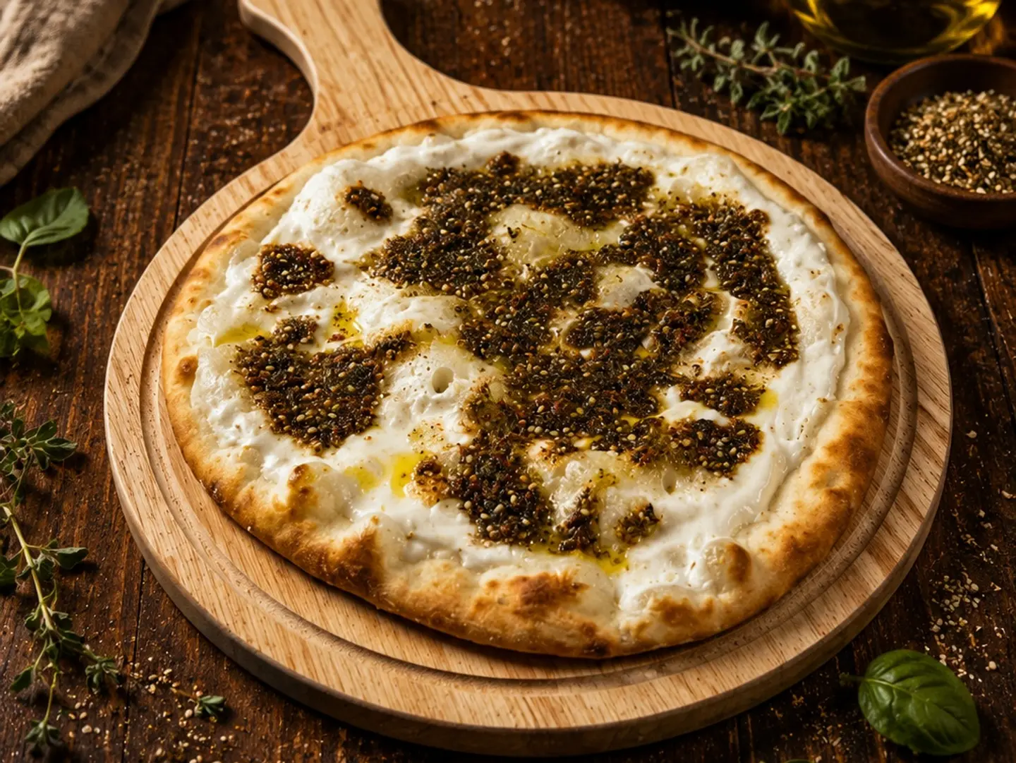 فطيرة لبنة بالزعتر