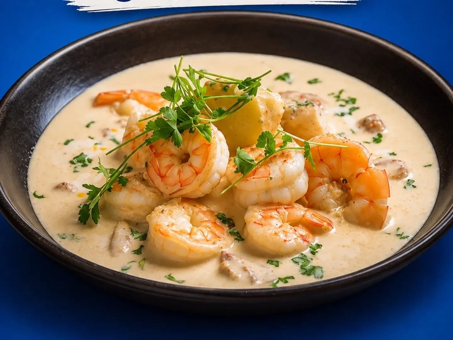 شوربة جمبري صوص ابيض