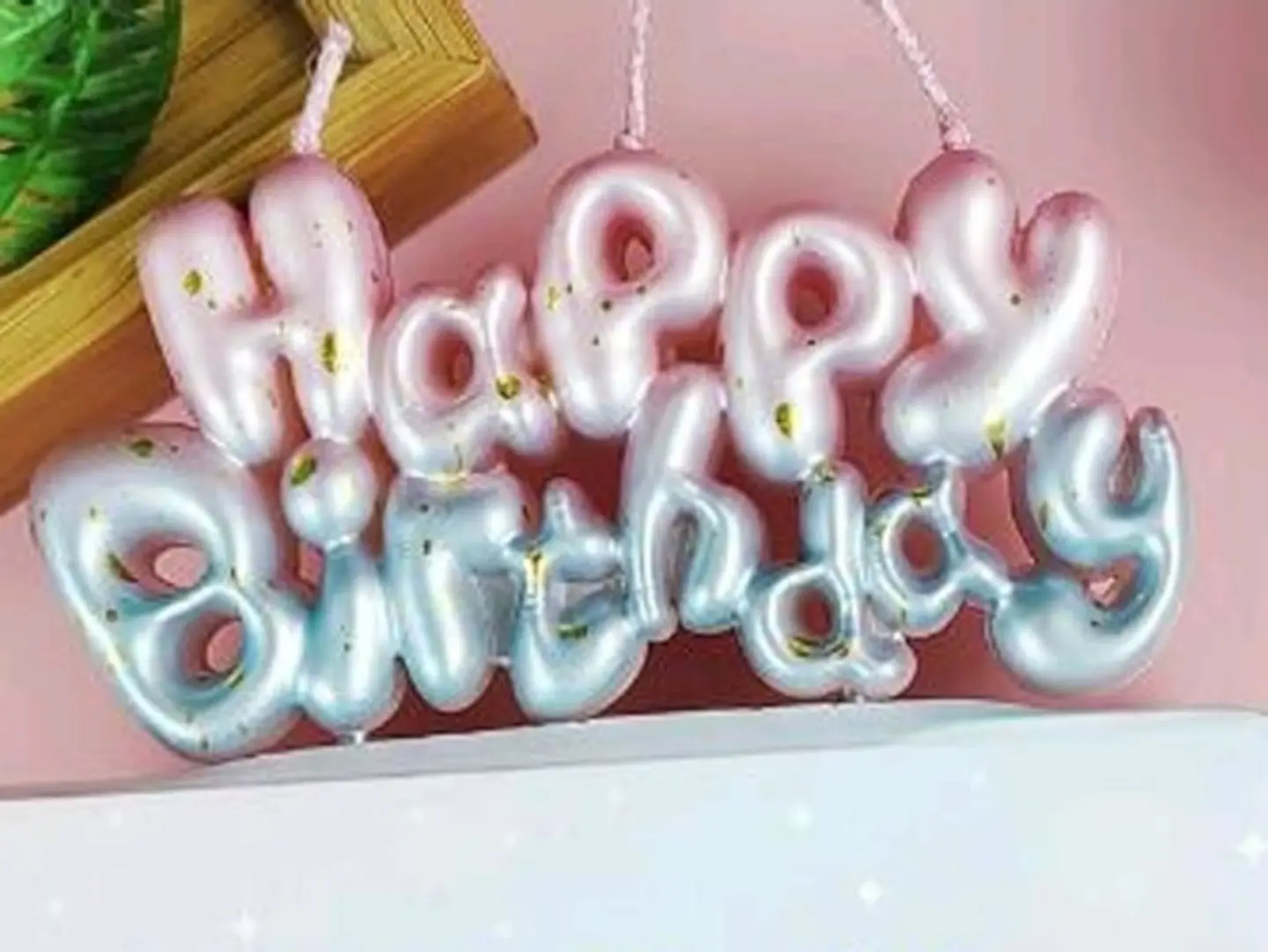 Happy Birthday Candle Pink Blue
